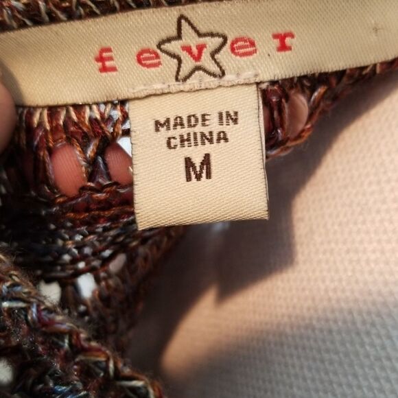 Fever, Multi Colored Knit kimono Sleeve Top, Med - Picture 5 of 5